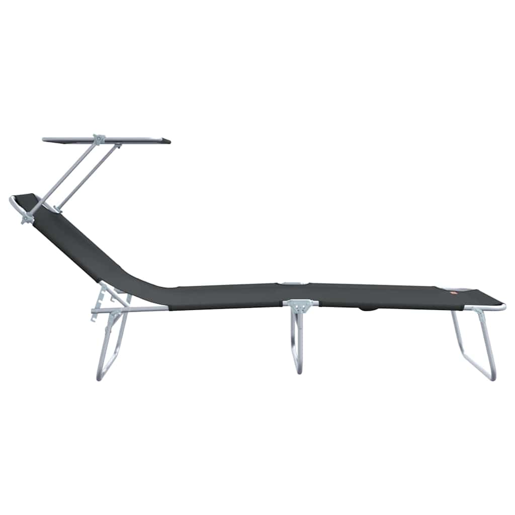 Sun Lounger Folding 2-person 2 pcs Black 58 x 188 x 77cm Fabric