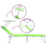 Sun Lounger Folding 2-person 2 pcs Green 58 x 188 x 77cm Fabric