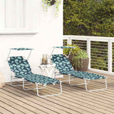 Sun Lounger Folding 2-person 2 pcs Green 58 x 188 x 77cm Fabric