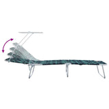 Sun Lounger Folding 2-person 2 pcs Green 58 x 188 x 77cm Fabric