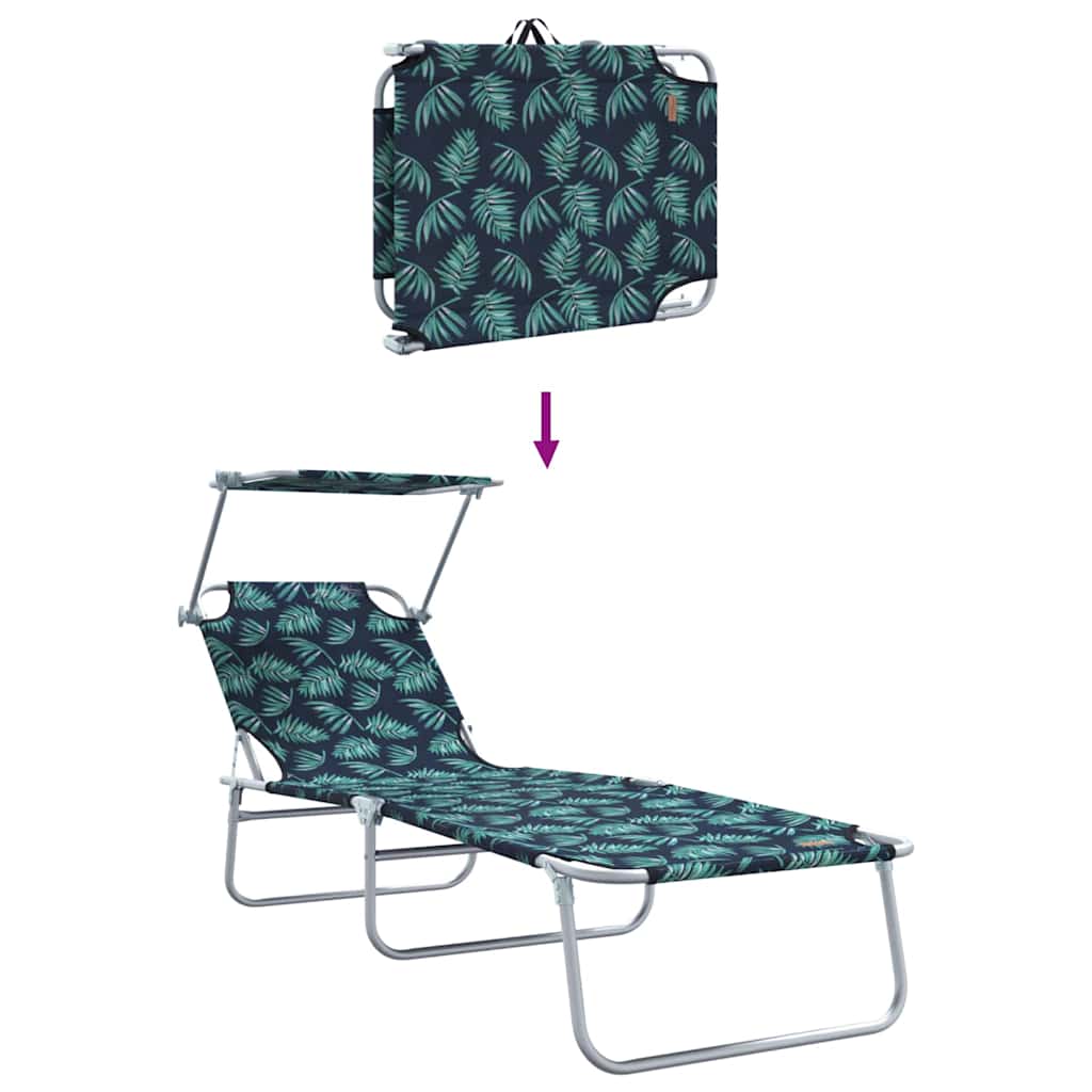 Sun Lounger Folding 2-person 2 pcs Green 58 x 188 x 77cm Fabric