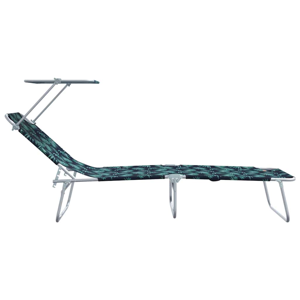 Sun Lounger Folding 2-person 2 pcs Green 58 x 188 x 77cm Fabric