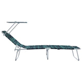 Sun Lounger Folding 2-person 2 pcs Green 58 x 188 x 77cm Fabric