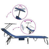 Folding Sun Lounger Folding Blue 56 x 190 x 81cm Fabric