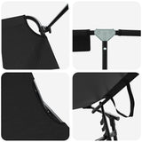 Folding Sun Lounger Folding Black 56 x 190 x 81cm Fabric