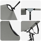 Folding Sun Lounger Folding Grey 56 x 190 x 81cm Fabric