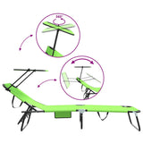 Folding Sun Lounger Folding Green 56 x 190 x 81cm Fabric