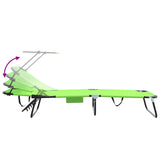 Folding Sun Lounger Folding Green 56 x 190 x 81cm Fabric