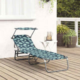 Folding Sun Lounger Folding Green 56 x 190 x 81cm Fabric