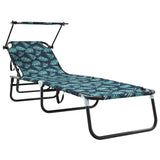 Folding Sun Lounger Folding Green 56 x 190 x 81cm Fabric
