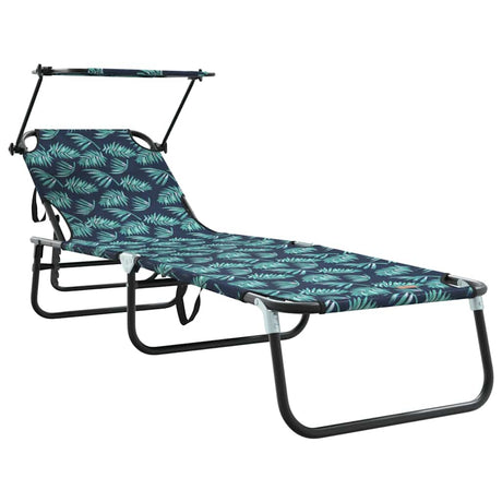 Folding Sun Lounger Folding Green 56 x 190 x 81cm Fabric