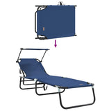 Folding Sun Lounger Folding 2 pcs Blue 56 x 190 x 81cm Fabric