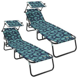 Folding Sun Lounger Folding 2 pcs Green 56 x 190 x 81cm Fabric