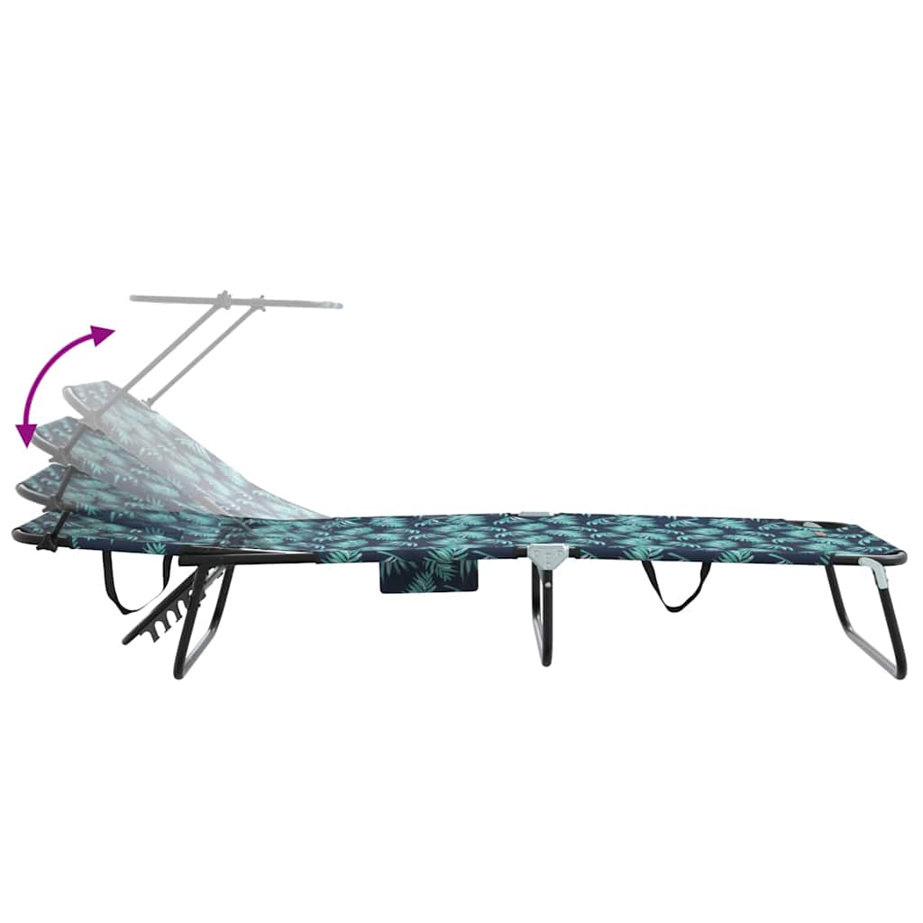 Folding Sun Lounger Folding 2 pcs Green 56 x 190 x 81cm Fabric