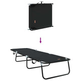 Folding Sun Lounger Folding Black 56 x 189 x 87cm Fabric
