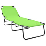 Folding Sun Lounger Folding Green 56 x 189 x 87cm Fabric