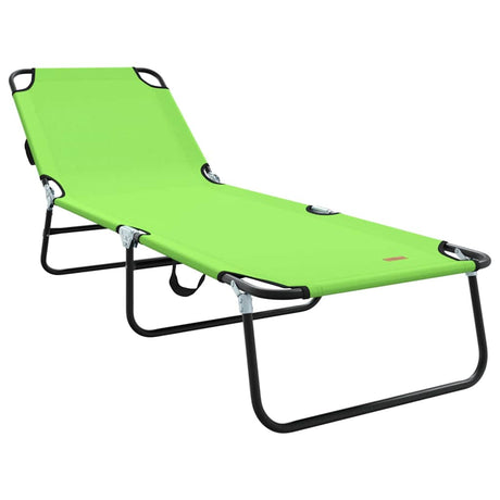 Folding Sun Lounger Folding Green 56 x 189 x 87cm Fabric
