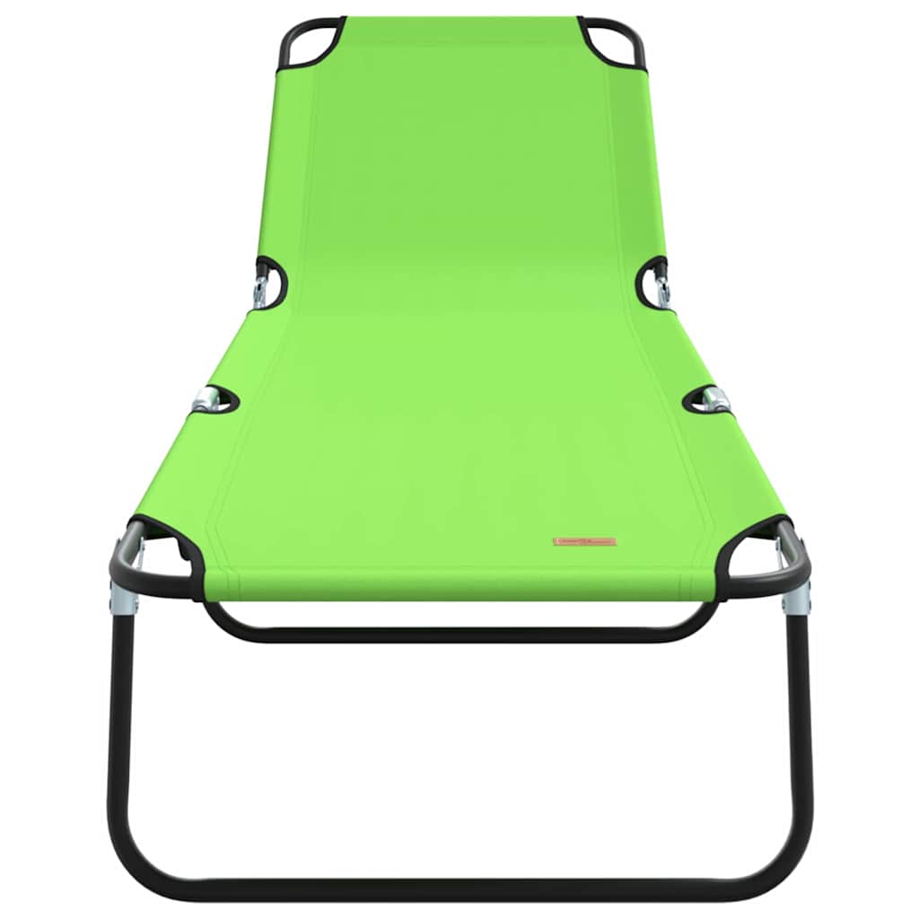 Folding Sun Lounger Folding Green 56 x 189 x 87cm Fabric