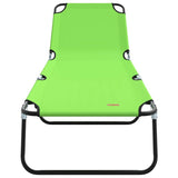 Folding Sun Lounger Folding Green 56 x 189 x 87cm Fabric