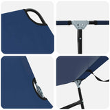 Folding Sun Lounger Folding 2 pcs Blue 56 x 189 x 87cm Fabric