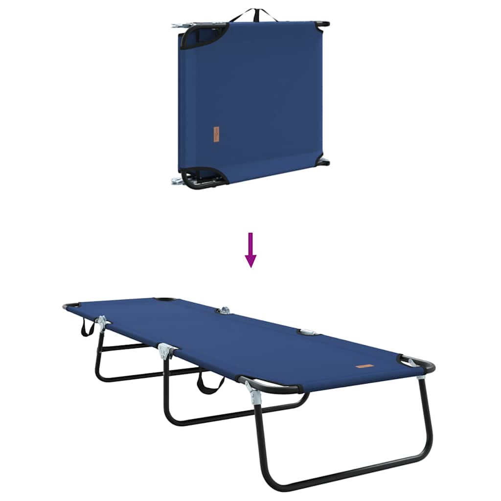 Folding Sun Lounger Folding 2 pcs Blue 56 x 189 x 87cm Fabric