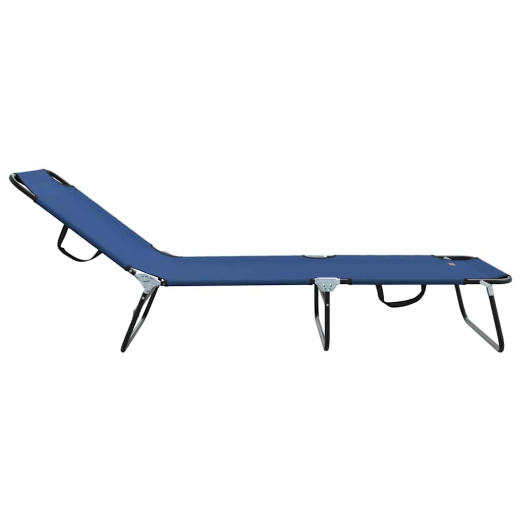 Folding Sun Lounger Folding 2 pcs Blue 56 x 189 x 87cm Fabric