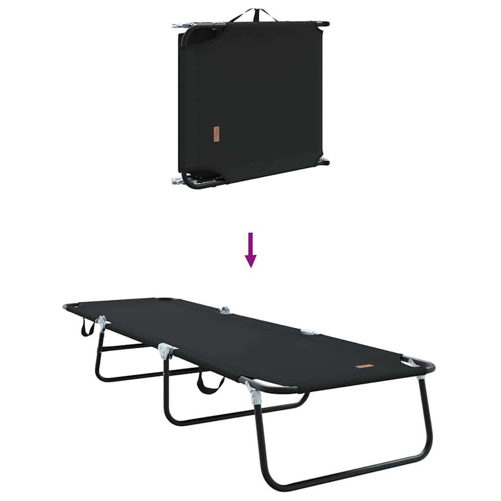 Folding Sun Lounger Folding 2 pcs Black 56 x 189 x 87cm Fabric