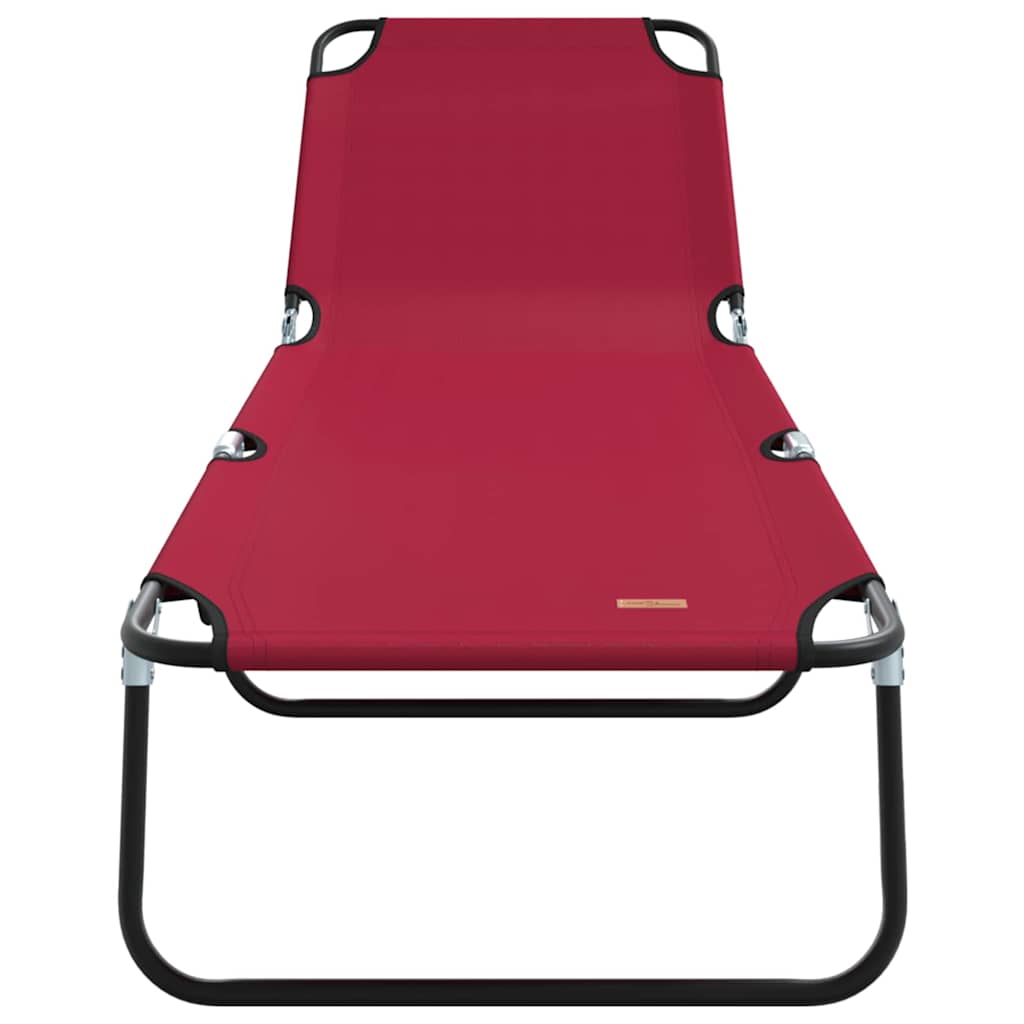 Folding Sun Lounger Folding 2 pcs Red 56 x 189 x 87cm Fabric