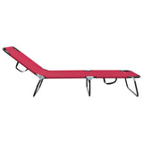Folding Sun Lounger Folding 2 pcs Red 56 x 189 x 87cm Fabric