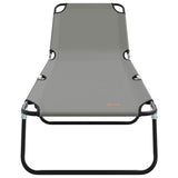 Folding Sun Lounger Folding 2 pcs Grey 56 x 189 x 87cm Fabric
