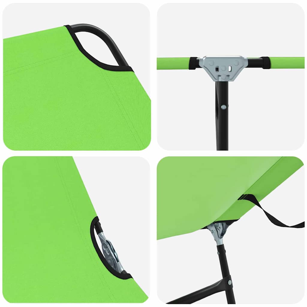 Folding Sun Lounger Folding 2 pcs Green 56 x 189 x 87cm Fabric