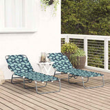 Folding Sun Lounger Folding 2 pcs Green 56 x 189 x 87cm Fabric