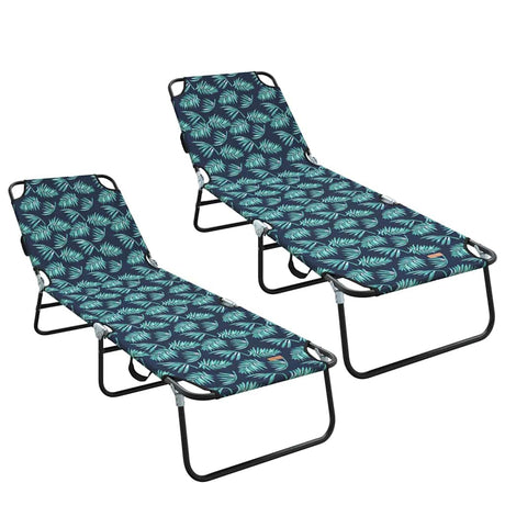 Folding Sun Lounger Folding 2 pcs Green 56 x 189 x 87cm Fabric