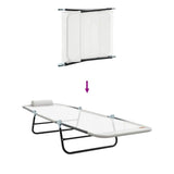 Folding Sun Lounger Folding Cream 182 x 55 x 85.5cm Textilene