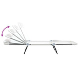 Folding Sun Lounger Folding Cream 182 x 55 x 85.5cm Textilene