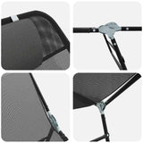 Folding Sun Lounger Folding Black 182 x 55 x 85.5cm Textilene
