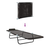 Folding Sun Lounger Folding Black 182 x 55 x 85.5cm Textilene