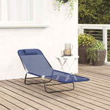 Folding Sun Lounger Folding Navy 182 x 55 x 85.5cm Textilene