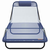 Folding Sun Lounger Folding Navy 182 x 55 x 85.5cm Textilene