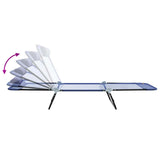 Folding Sun Lounger Folding Navy 182 x 55 x 85.5cm Textilene