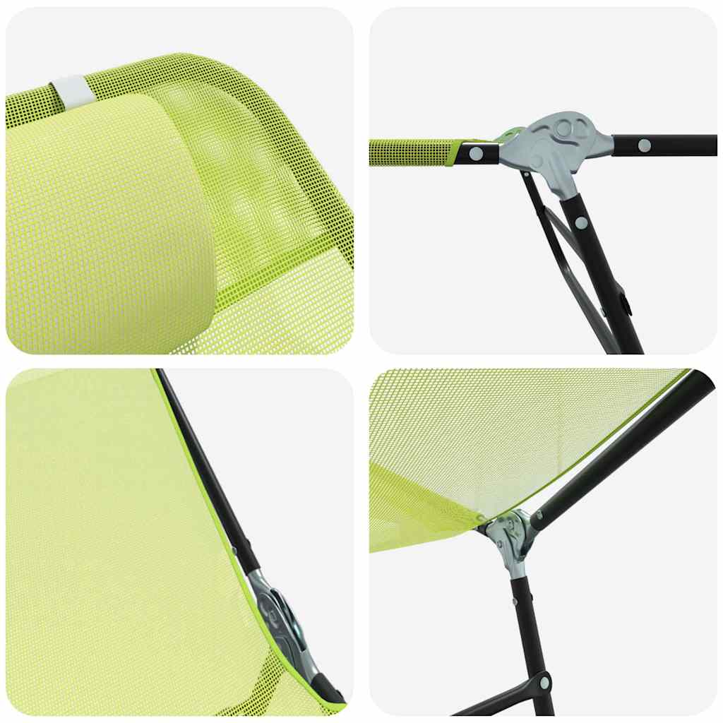 Folding Sun Lounger Folding Green 182 x 55 x 85.5cm Metal