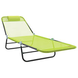Folding Sun Lounger Folding Green 182 x 55 x 85.5cm Metal