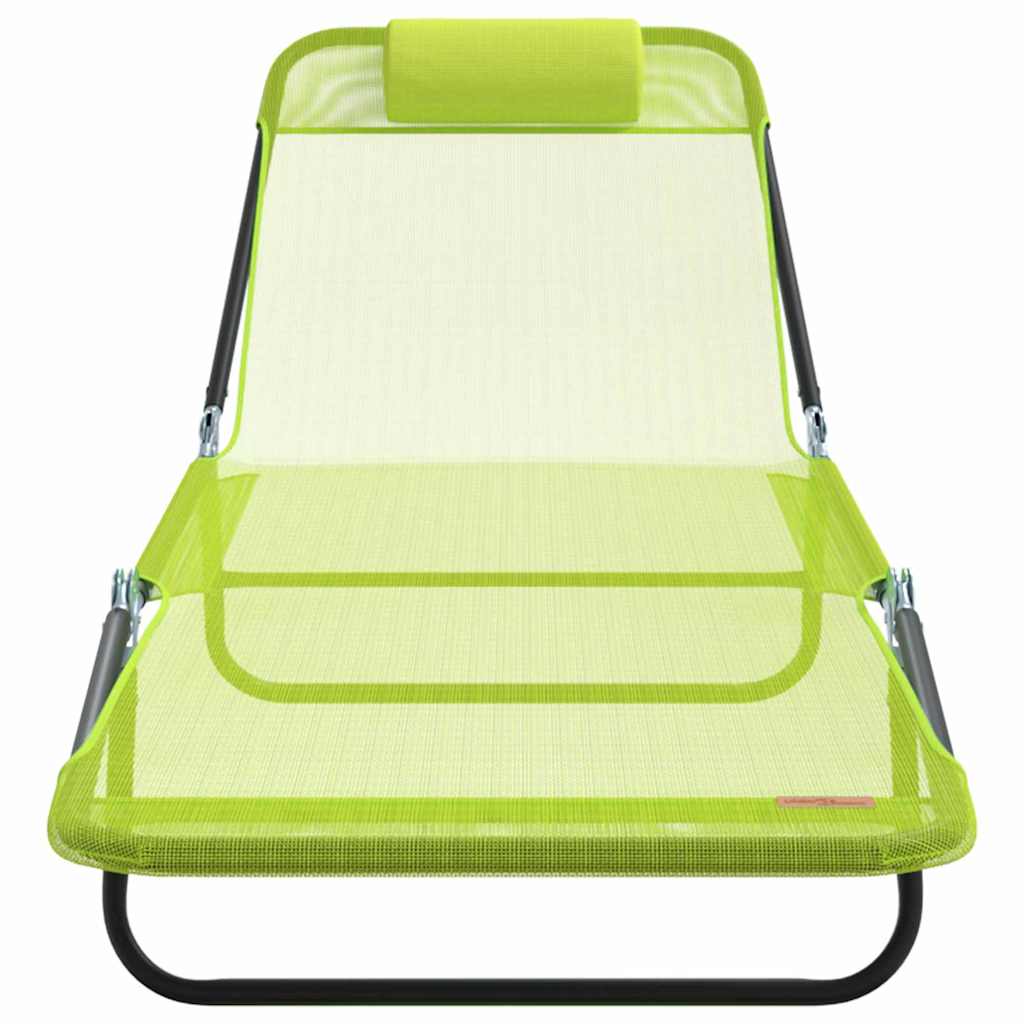Folding Sun Lounger Folding Green 182 x 55 x 85.5cm Metal