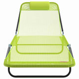 Folding Sun Lounger Folding Green 182 x 55 x 85.5cm Metal