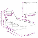 Folding Sun Lounger Folding Grey 182 x 55 x 85.5cm Textilene