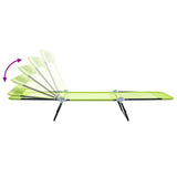 Folding Sun Lounger 2 pcs Green 182 x 55 x 85.5cm Textilene
