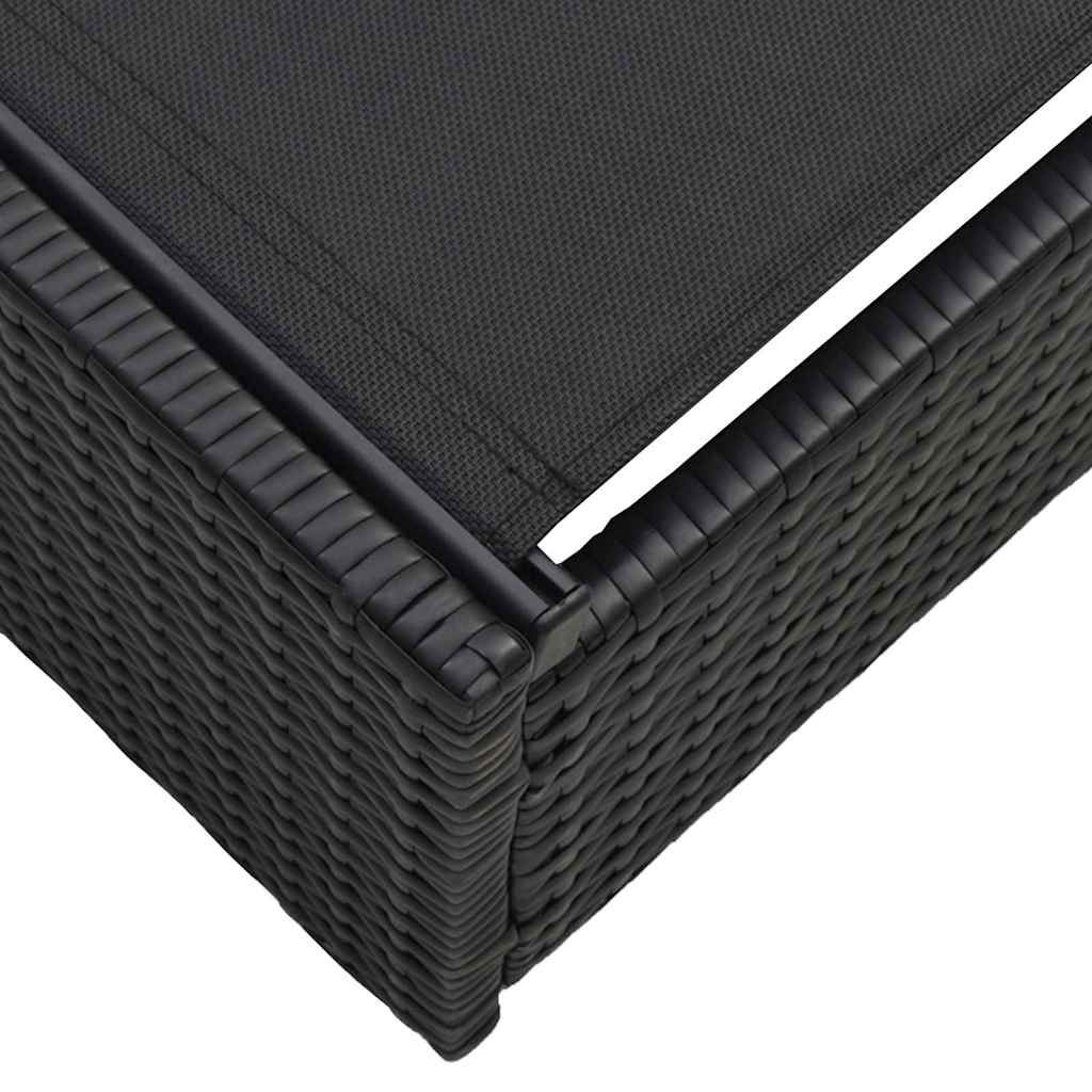 Sun Lounger Reclining Black 60 x 200 x 27cm Poly Rattan