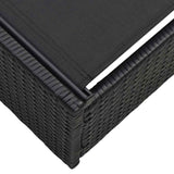 Sun Lounger Reclining Black 60 x 200 x 27cm Poly Rattan