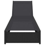 Sun Lounger Reclining Black 60 x 200 x 27cm Poly Rattan