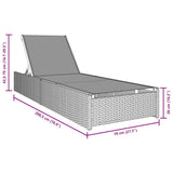 Sun Lounger Reclining Black 60 x 200 x 27cm Poly Rattan